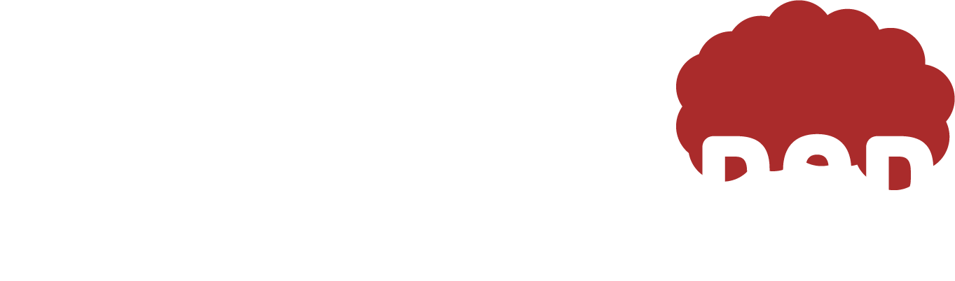 What Would Bob Say logo in white with red afro